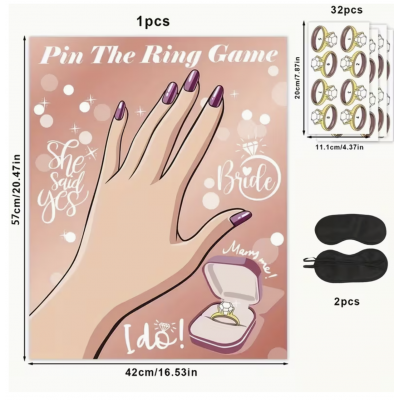 Pin the Ring on the Bride's Hand Game